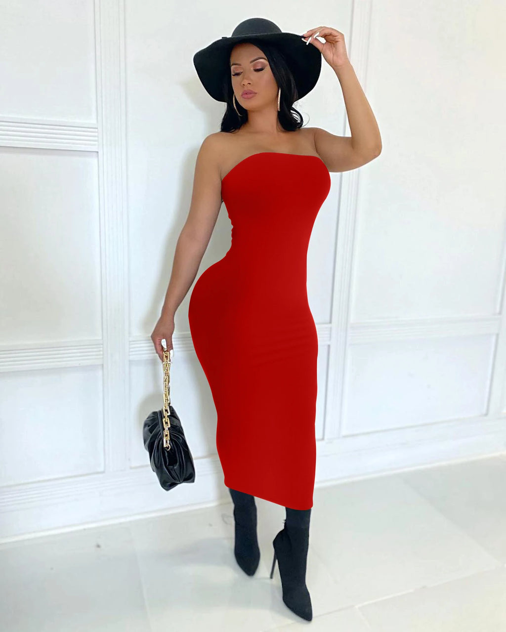 Sommer Damen Sexy ärmelloses, auf der Brust gewickeltes langes Strandkleid