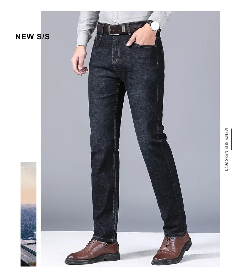 Neue Männer Klassische Jeans Jean Homme Pantalones Hombre Männer Mannen Weiche Schwarz Biker Masculino Denim Overalls Herren Hosen Größe 32-38