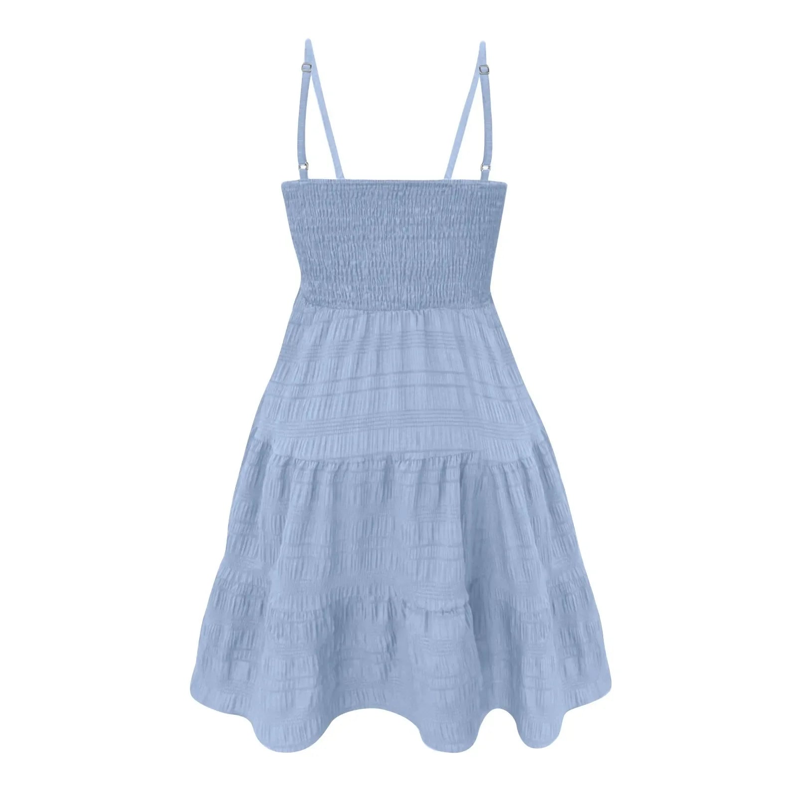 Bohemian Strand Sommerkleid Frauen Sexy Ärmellose Backless Große Schaukel Mini Kleid Solide Spaghetti Strap Rüschen Kleid Sommer Vestidos
