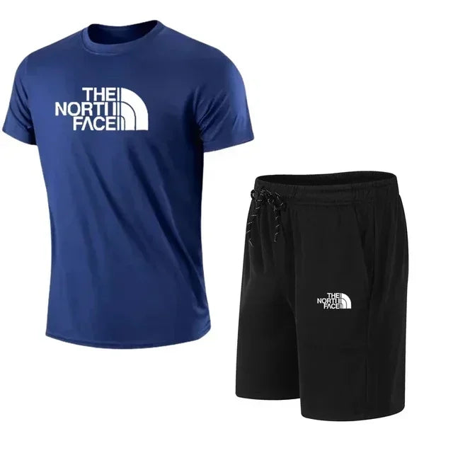 2026 Neues Herren Kurzarm-Sportanzug Set T-Shirt und Hose 2-teilig Modische Sportbekleidung Lässige Outdoor-Laufkleidung Trainingsanzug