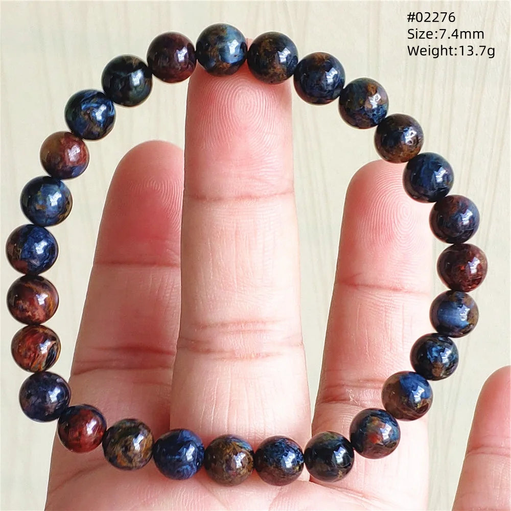 Natürliche blaue Pietersite Runde Perlen Armband Schmuck 12,5 mm Feuer Pietersite Namibia Feuer Pietersite Seltene Steinperlen AAAAAA