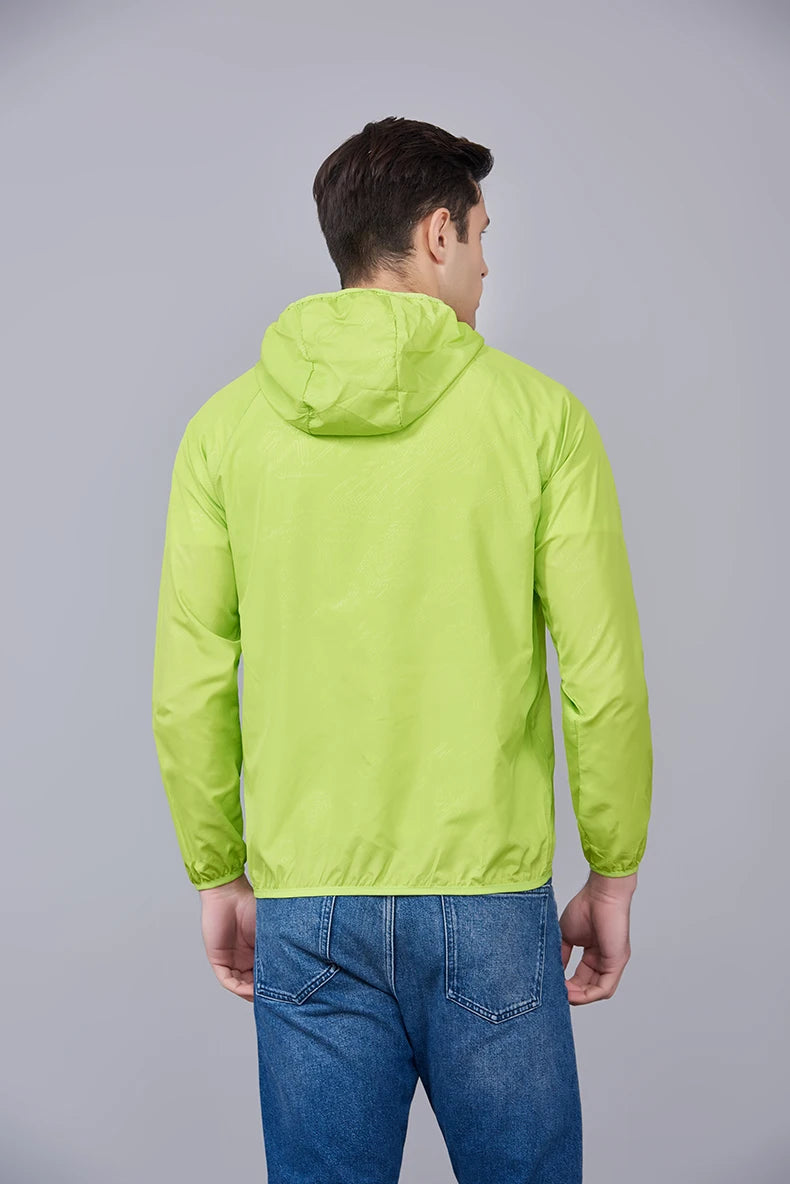 JNLN Unisex Wanderjacke Herren Damen Wasserdicht Schnelltrocknend Camping Windjacke Outdoor Trekking Angeln Regenmantel Anti UV Kleidung