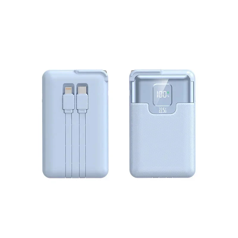 20000 mAh Superschnelllade-Powerbank 2-in-1 mit AC-Stecker, multifunktional mit Dual-Wire-Wandstecker, mobiles Netzteil