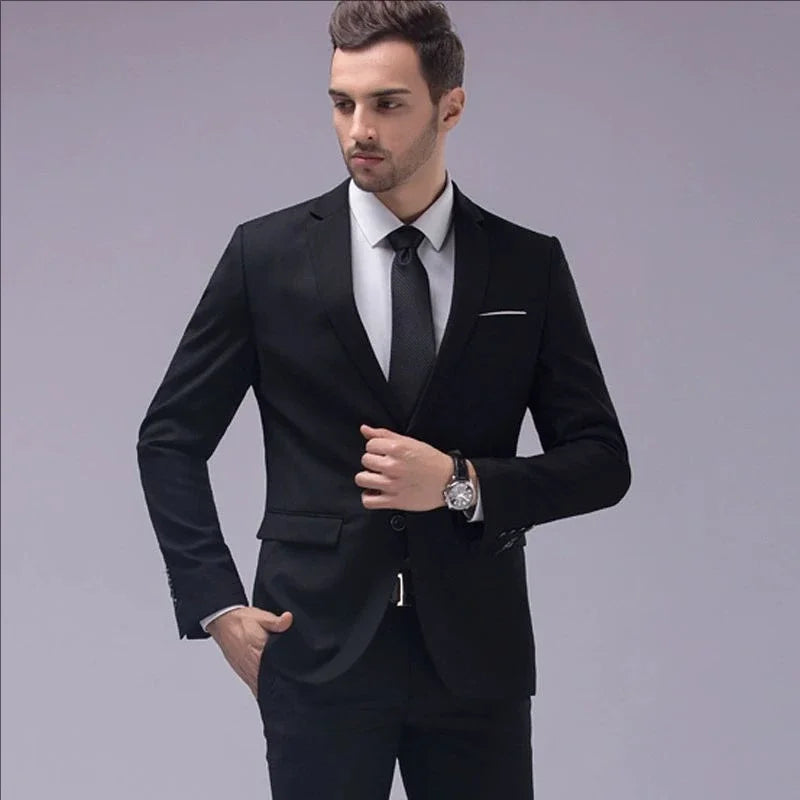 Men Suits Set Jackets Pants 2 Pieces Elegant For Wedding Slim Fit Blazers Formal Outfit Fashion Classic Full 2025 Costume