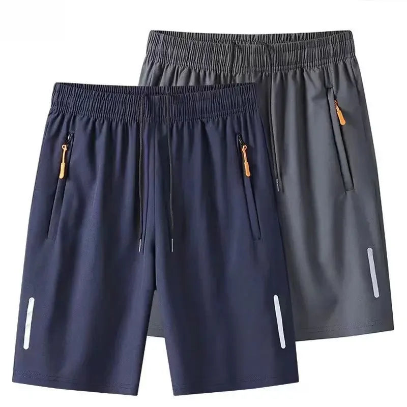 Sommer Herren Shorts Eisseide Laufshorts Gym Sport Shorts Schnelltrocknend Atmungsaktiv Strand Kurze Hose Fitness Jogging Coole Lässige Sportbekleidung