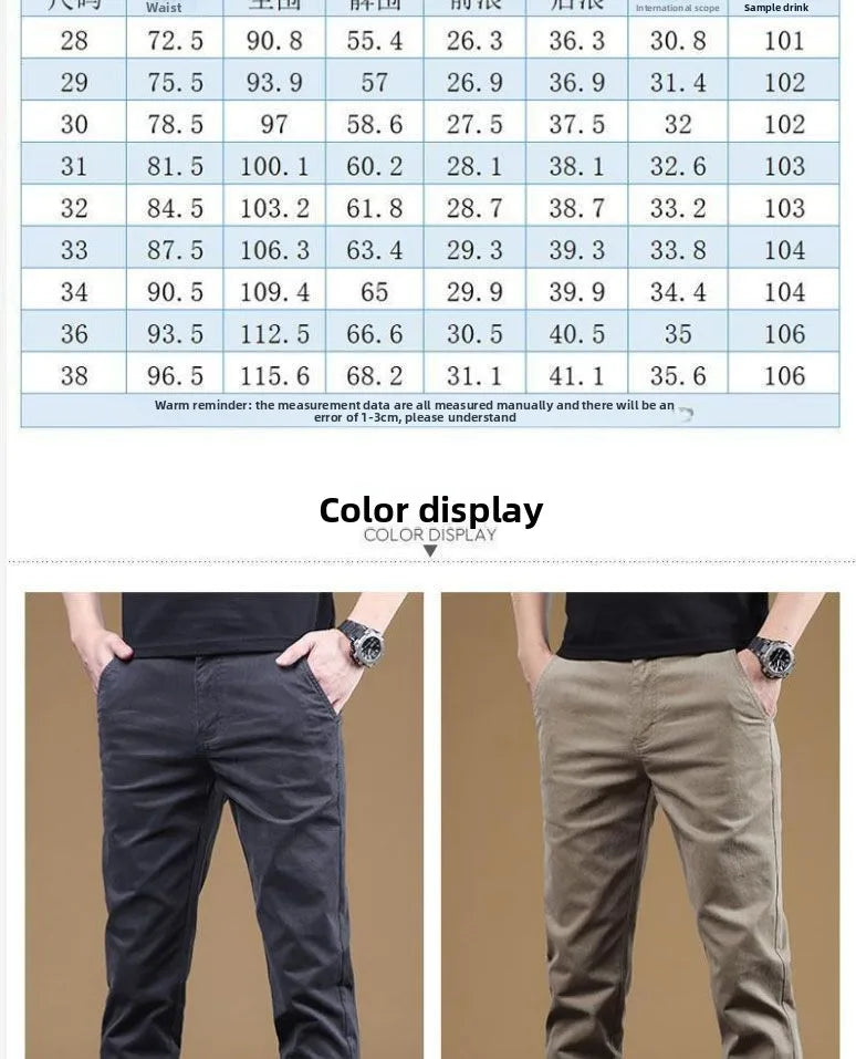 2025, Sommer-Freizeithose für Herren aus dünner Baumwolle, trendige, vielseitige, elastische, leichte Business-Hose, formelle, schlanke, gerade Hose