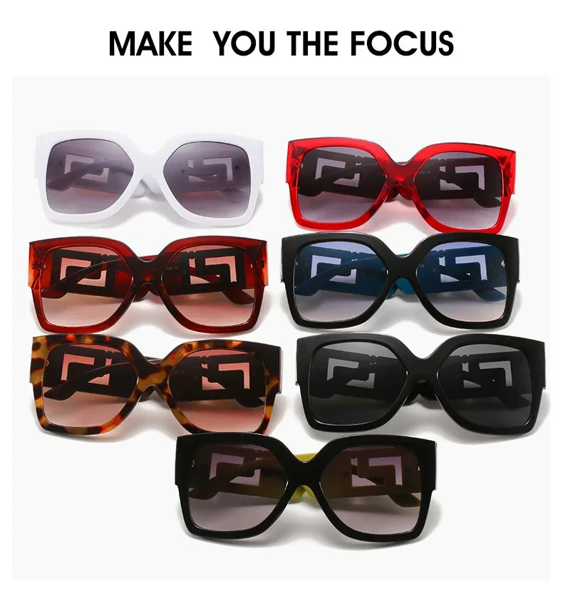 Unisex Übergroße Quadratische Sonnenbrille 2026 Neuer Trend UV400-Schutz Vintage Verlaufsgläser Blendschutz Modische Brillen für Männer und Frauen