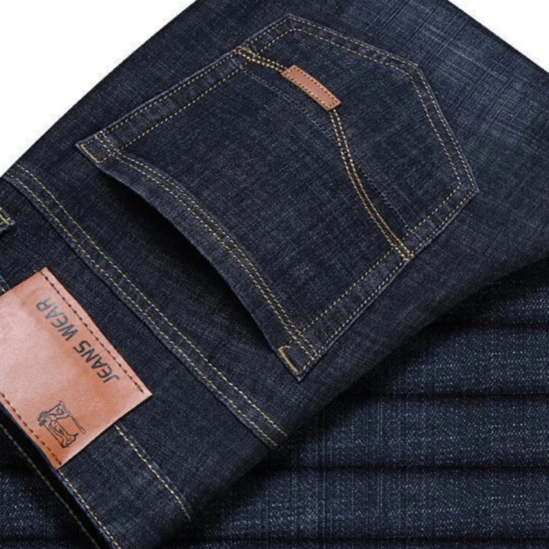 Männer Mode Gerade Jeans Männer 2025, Neue Stretch Slim Fit Hosen Bequeme Weiche Business Denim Hosen Männliche Marke Kleidung