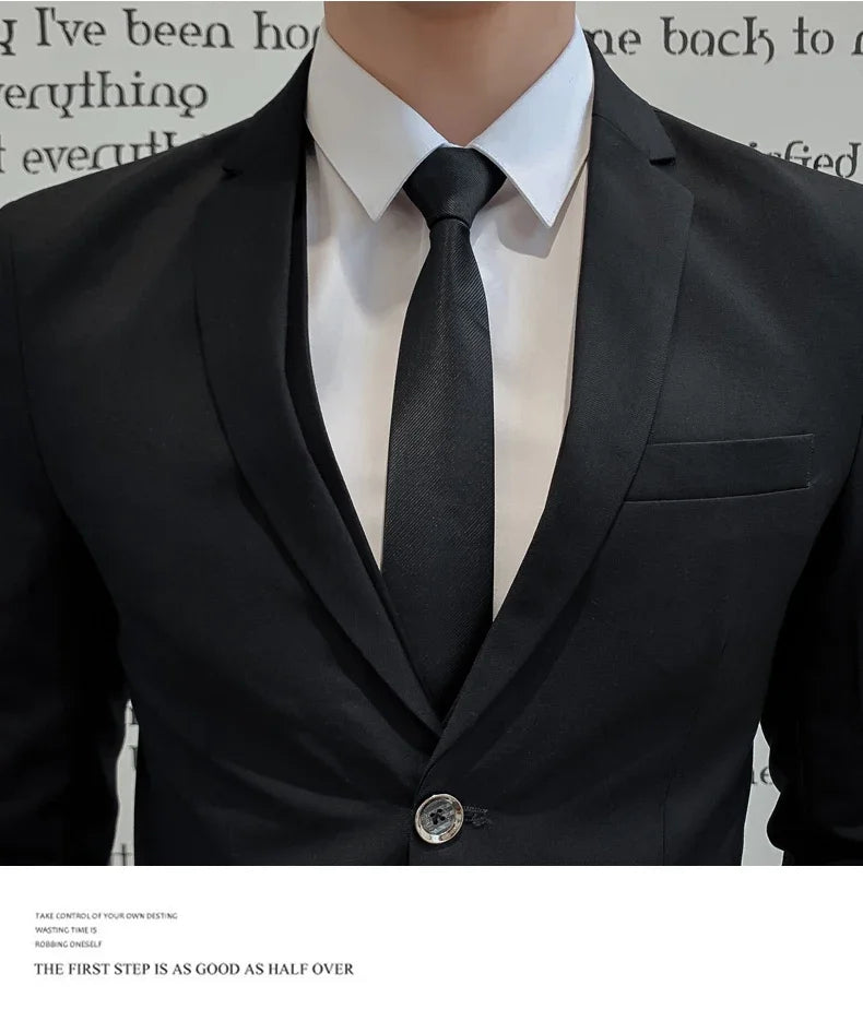 Anzug Upgrade des neuen Stoffes Herren Business Gentleman Fashion Slim Work Solid Color Plus Size Fair Dress Hochzeit Trauzeugenanzug