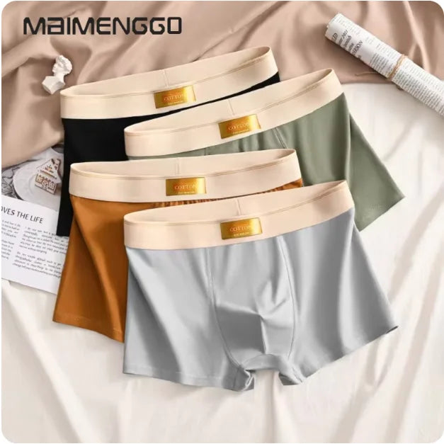 4 stücke Männer Unterwäsche Baumwolle BoxerShorts Hombre Höschen Mann Atmungsaktive Unterhose Sexy Sport Komfort Männliche Boxer Große Größe L-7XL