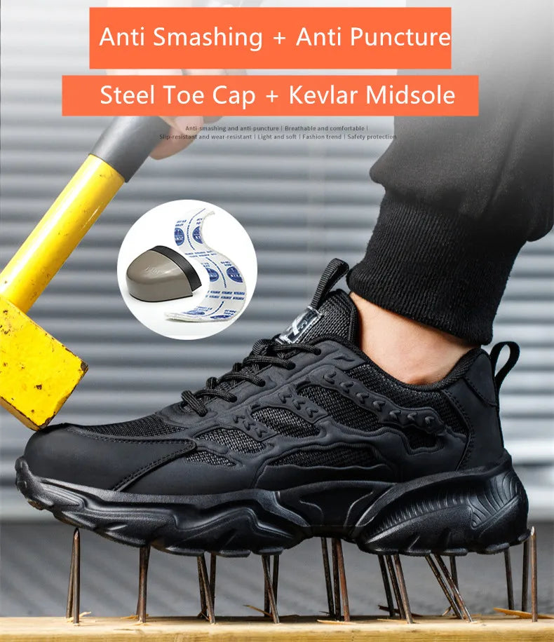 white work shoes lightweight comfortable safety shoes man women work shoes with a steel toe puncture proof safety work sneakers