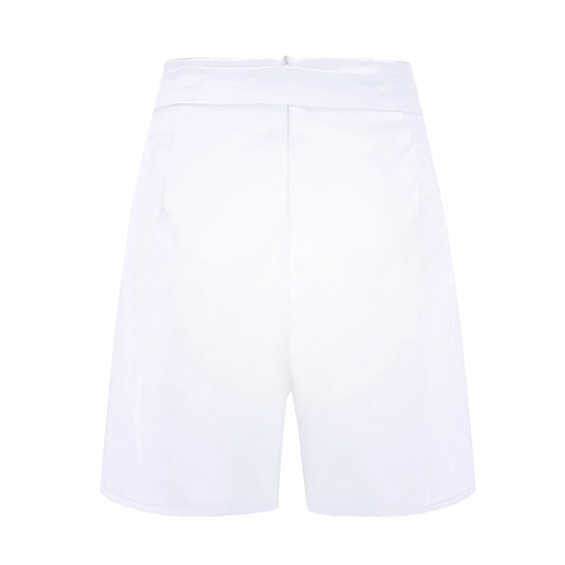 Y2K Solid Button Front Shorts Krawatte Taille Strand Sommer Hohe Taille Shorts Damenbekleidung