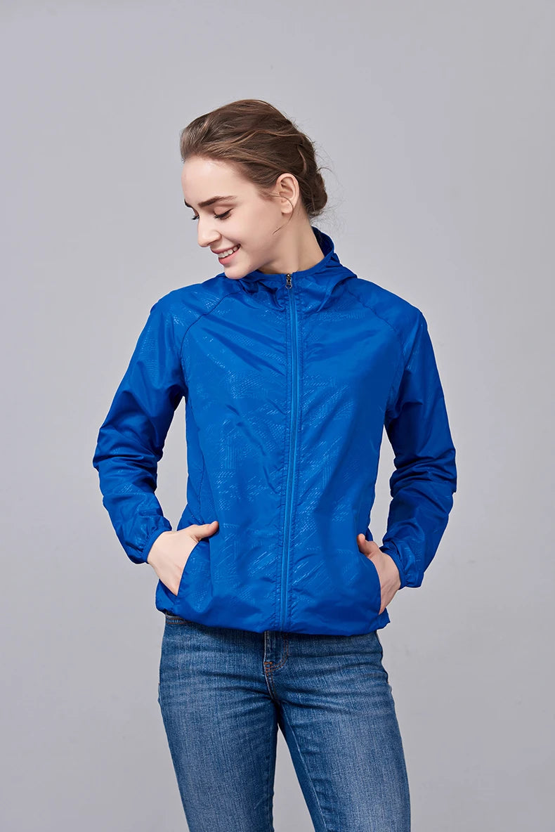 JNLN Unisex Wanderjacke Herren Damen Wasserdicht Schnelltrocknend Camping Windjacke Outdoor Trekking Angeln Regenmantel Anti UV Kleidung