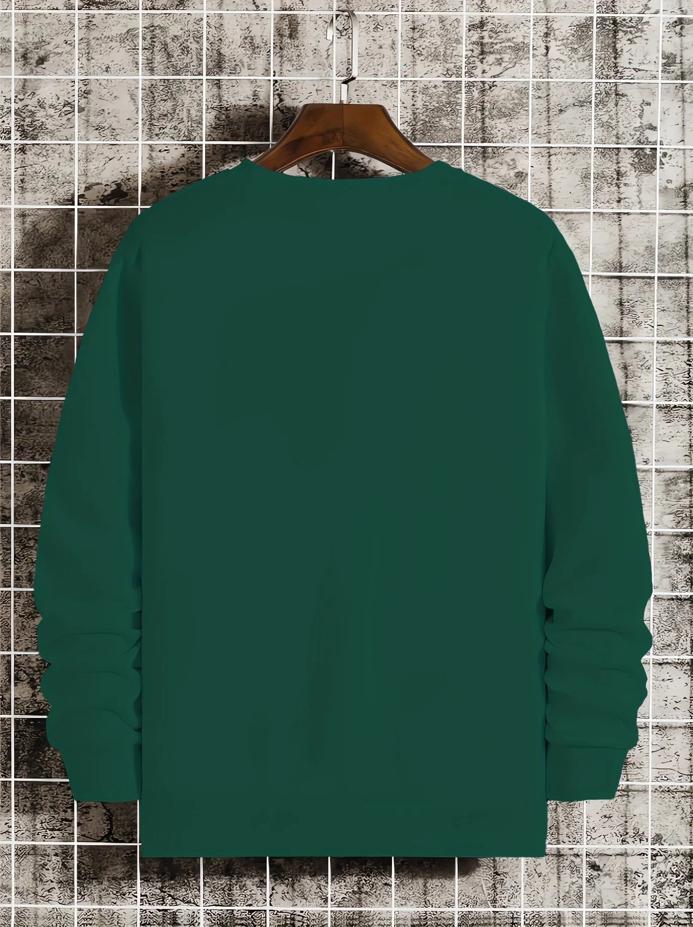 Men's autumn and winter fashionable casual loose London England letter graphic printed long sleeved round neck sweatshirt