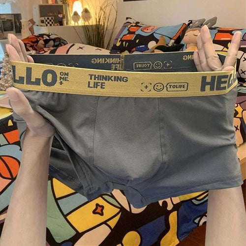 1/3Pc Männer Höschen Atmungsaktive Antibakterielle Boxer Shorts Vier-ecke Shorts Jugendliche Gestrickte Reine Farbe U Konvexen männlichen Unterhose