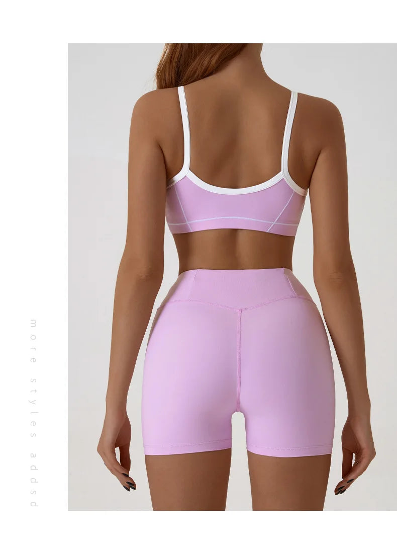 Yoga Sports Bra Color Clashing Shock Absorbing Brassiere Women Full Cup Breathable Gym Tube top Bra Yoga Workout Underwear