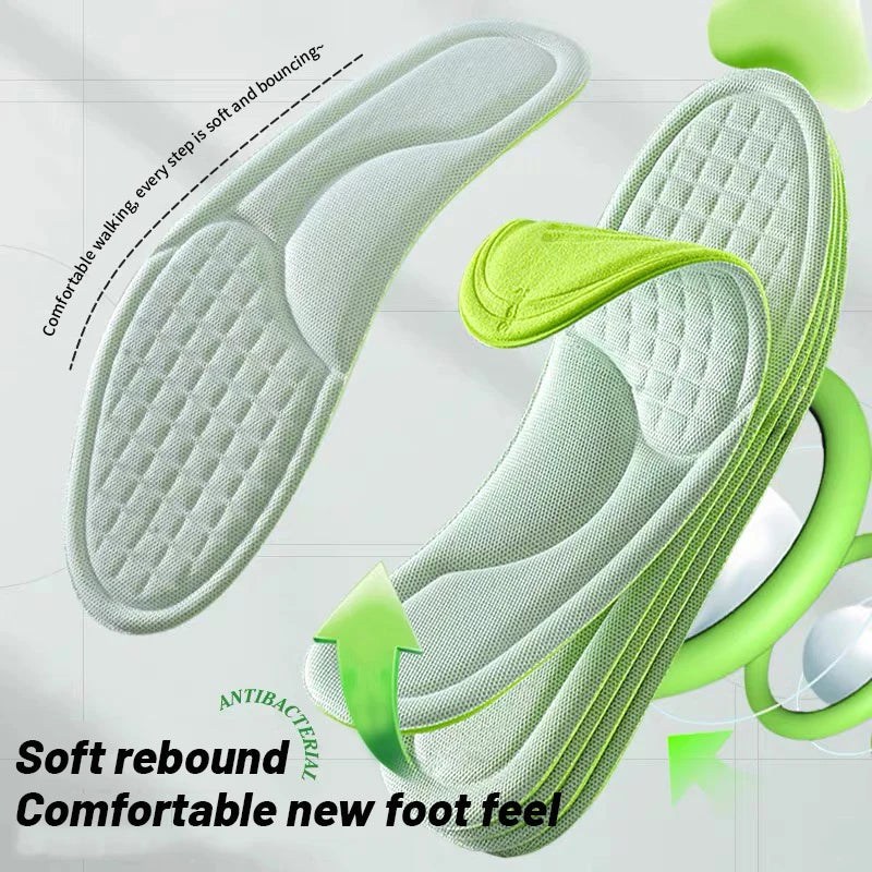 Sport-Einlegesohlen für Schuhe, 5D-Massage, weiches Deodorant, atmungsaktiv, stoßdämpfend, gepolstert, Laufsohlen für Füße, Männer und Frauen