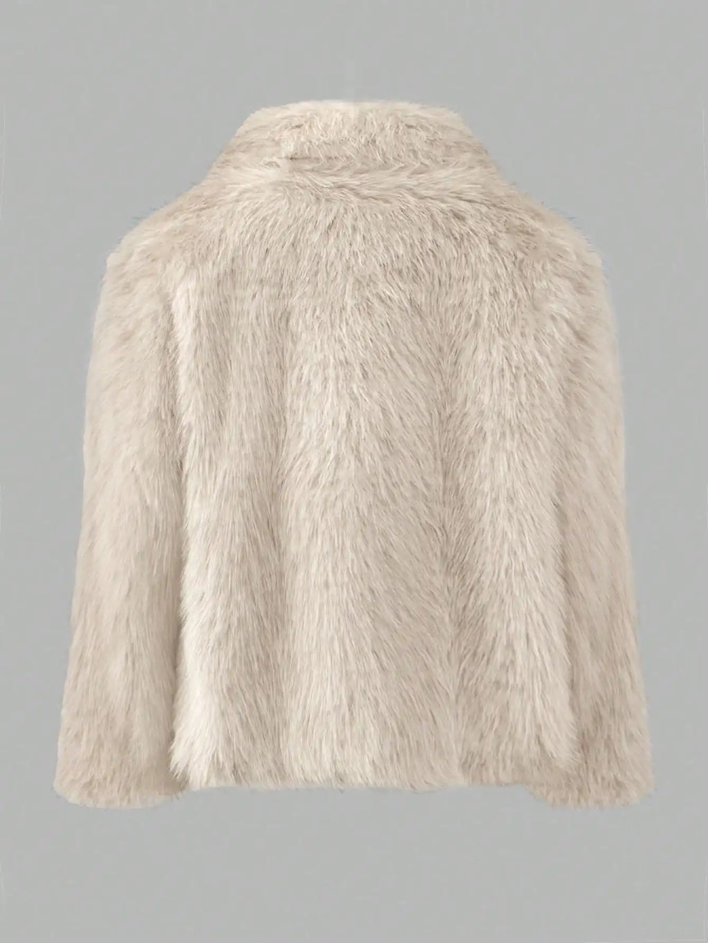 Luxuriöser Kunstpelzmantel für Damen, Winter, warm, flauschig, pelzige Jacke, Reverskragen, kurze Oberbekleidung