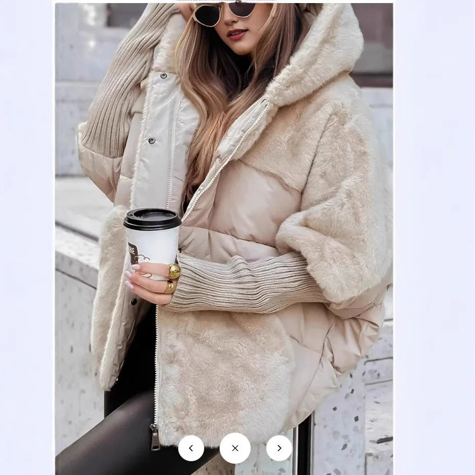 Neue Cappotto Donna Outerwear Winter Warme Baumwolle Jacke Frauen Vielseitige Mit Kapuze Plüsch Taste Einreiher Einfarbig Jacke