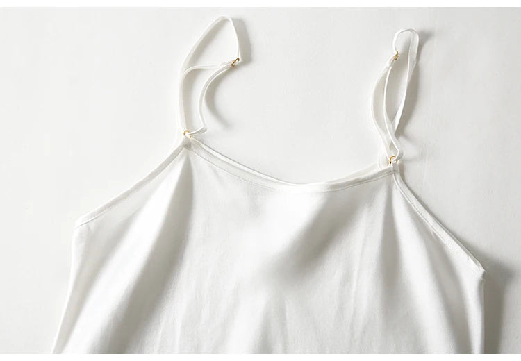 SuyaDream Damen-Minikleid, 19 mm, 100 % echte Seide, ärmellos, solide Spaghettiträger, Schlafkleider, 2022, elegante, schicke Kleidung