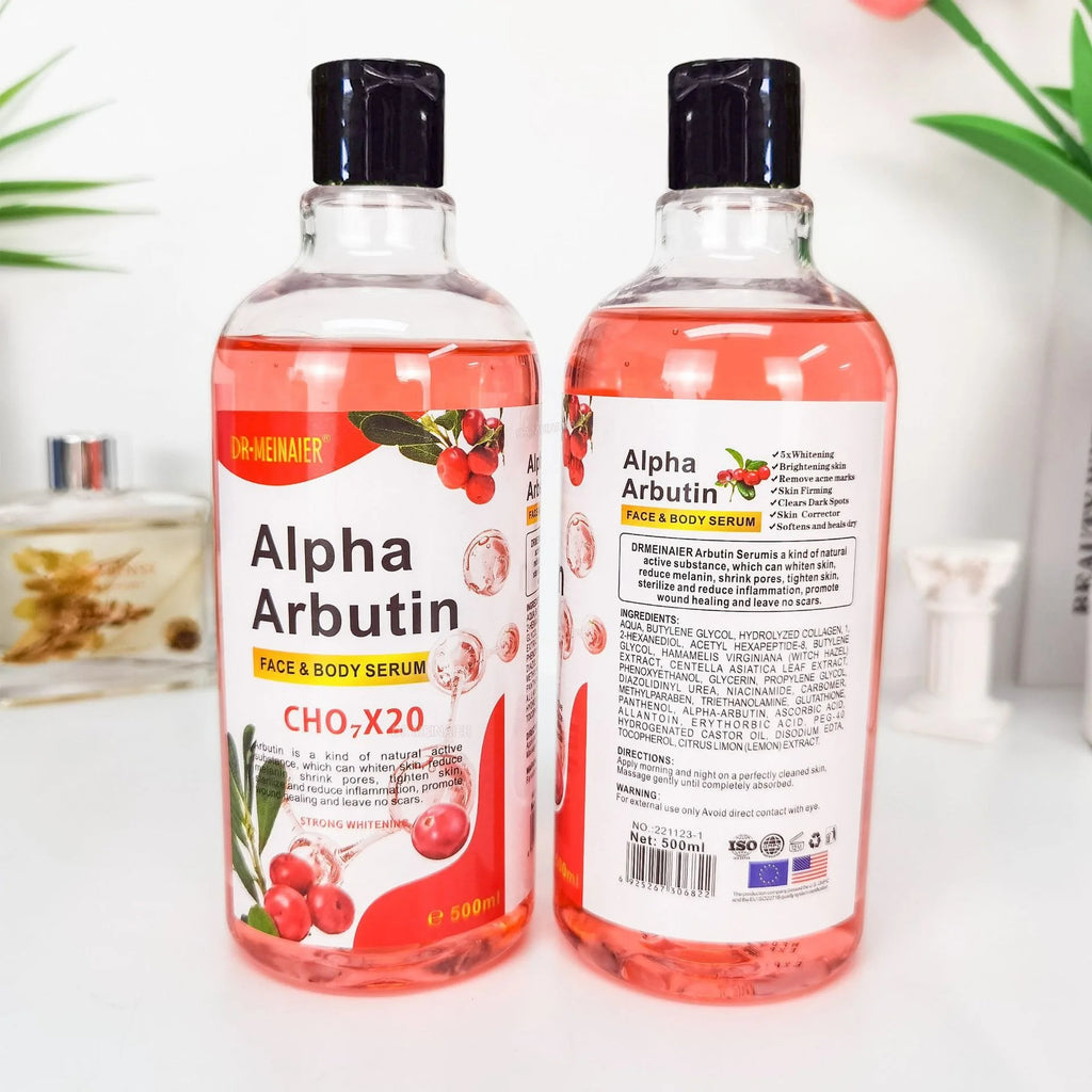 500 ml Hyaluronsäure-Gesichts- und Körperserum mit Vitamin C, Nikotinamid und AHA-Aufhellung, feuchtigkeitsspendend, fleckenkorrigierende Hautpflege