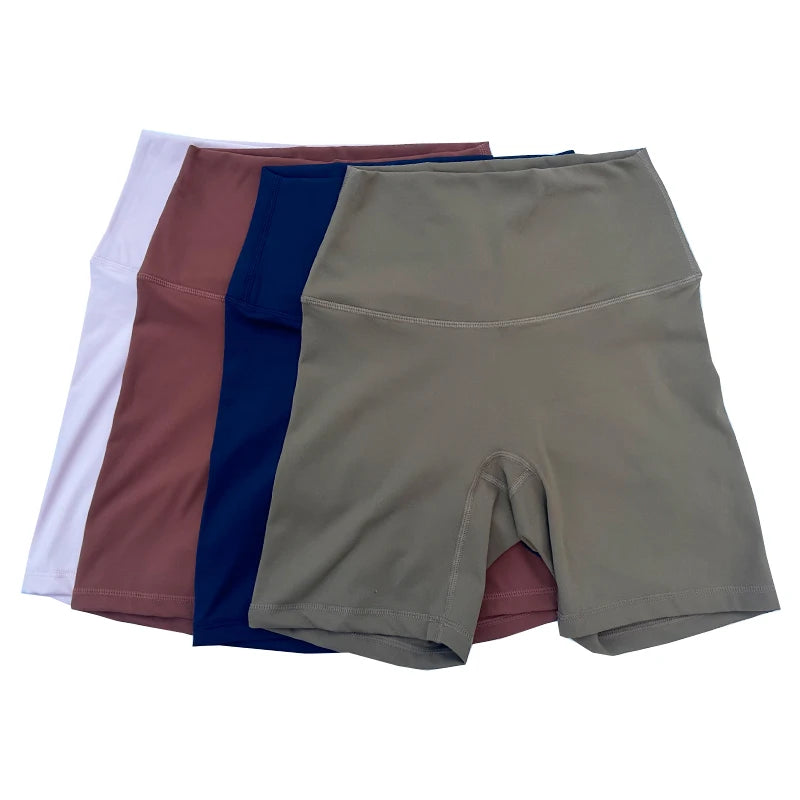Frauen Sport Biker Shorts Frauen Nackt Gefühl Hohe Taille Yoga Shorts Push-Up Fitness Leggings Bauch-steuer Yoga Dünne Shorts