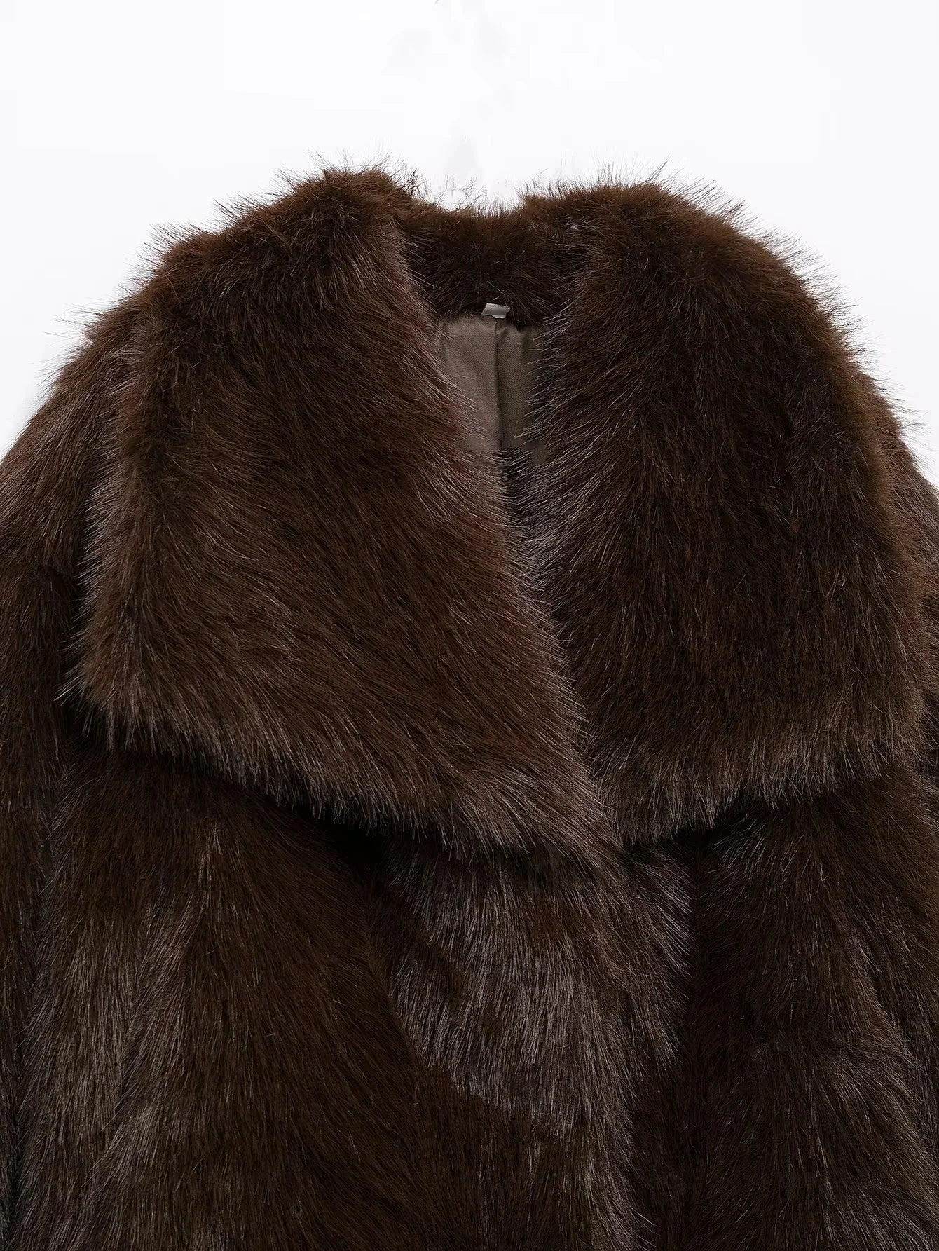 KONDALA 2025, Herbst und Winter, lässig, Kunstpelz, braun, für Damen, warme Jacken, Streetwear, Umlegekragen, Weihnachten, übergroße, elegante Mäntel