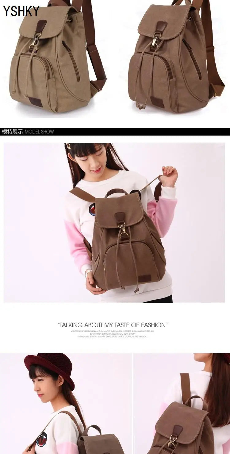 Neuer Rucksack, Rucksack, Rucksack, große Kapazität, lässiger Damen-Reiserucksack, Vintage-Rucksack aus Segeltuch im Freien