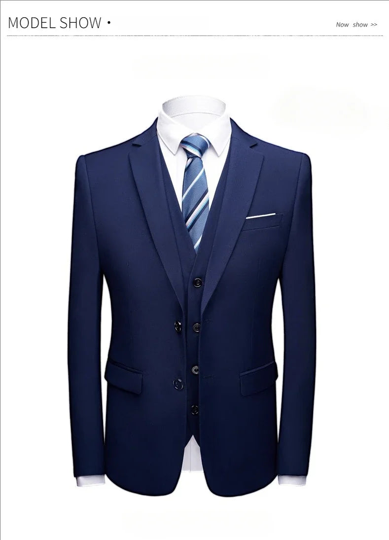 Men Suits Set Jackets Pants 2 Pieces Elegant For Wedding Slim Fit Blazers Formal Outfit Fashion Classic Full 2025 Costume