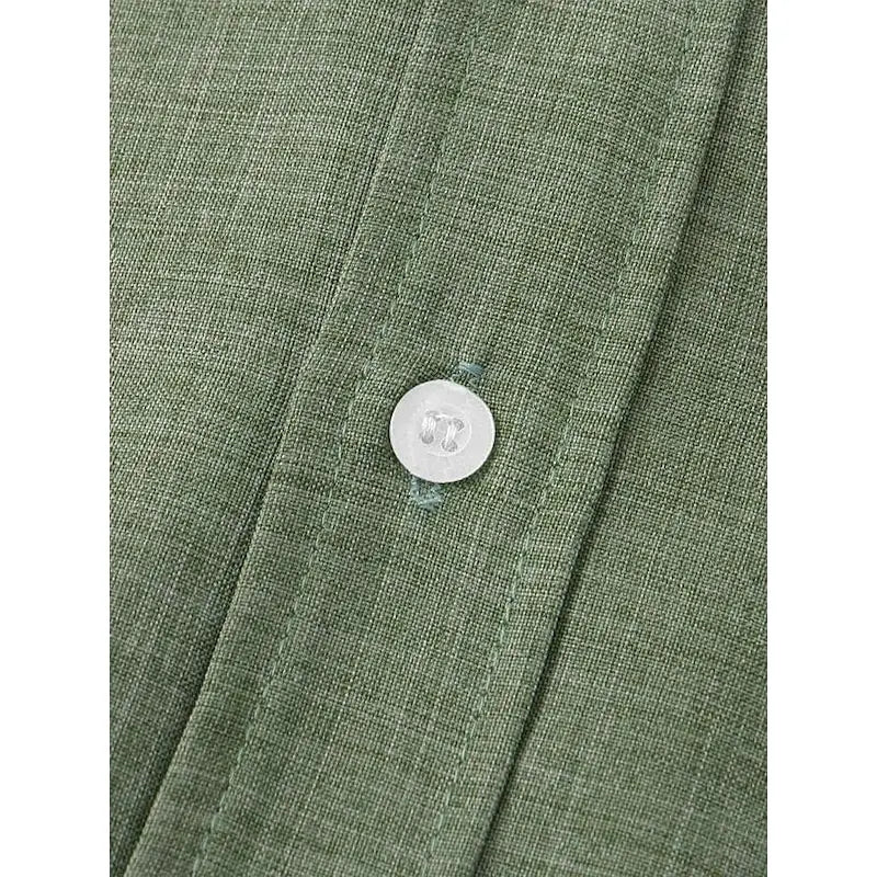 Herrenoberteile aus Leinen, 100 % heißer Verkauf, Leinenhemd, halbe Strickjacke, Knopfleiste, Stehkragen, einfarbiges Hemd, Leinen, europäische Größe