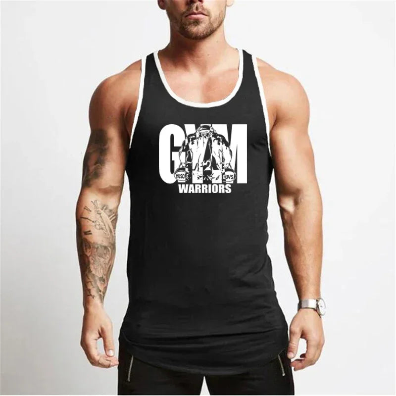 Herren Fitness Workout Muskel Tank Tops Gym Bodybuilding Laufen Slim Fit Sport Shirts Sommer Atmungsaktive ärmellose Baumwollwesten