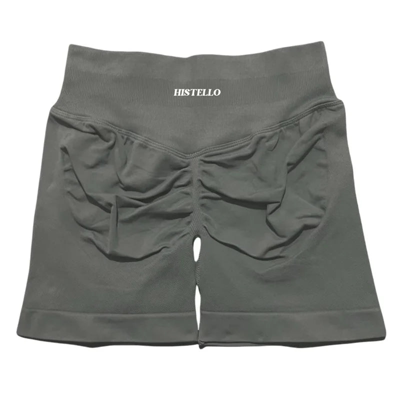 HISTELLO Impact Shorts Df Substitute High Waist Women Yoga Workout Short Seamless Leggings Stretch Fitness Running Gym Shorts