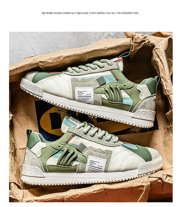Herren Weiße Sneaker Herbst Bequeme Rutschfeste Laufschuhe Luxuriöse Weiche Sohle Modische Schnürschuhe Outdoor Freizeitschuhe 2026