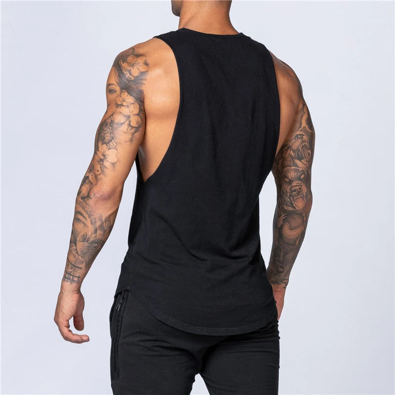 Männer Gym Kleidung Sommer Fitness Baumwolle Tank Top Männer Jogging Bodybuilding Ärmelloses Shirt Atmungsaktive Oansatz Casual Muskel Weste