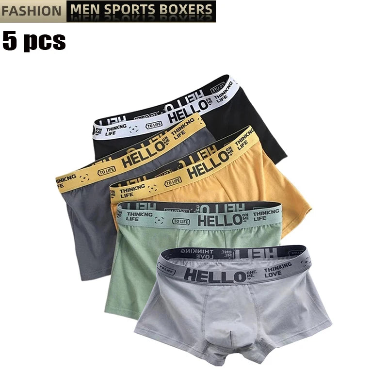 5 Stück Herren Unterwäsche männliche Boxer sexy Unterhose bequem atmungsaktive Mode Jungen Höschen Unterwäsche Boxershorts Männer