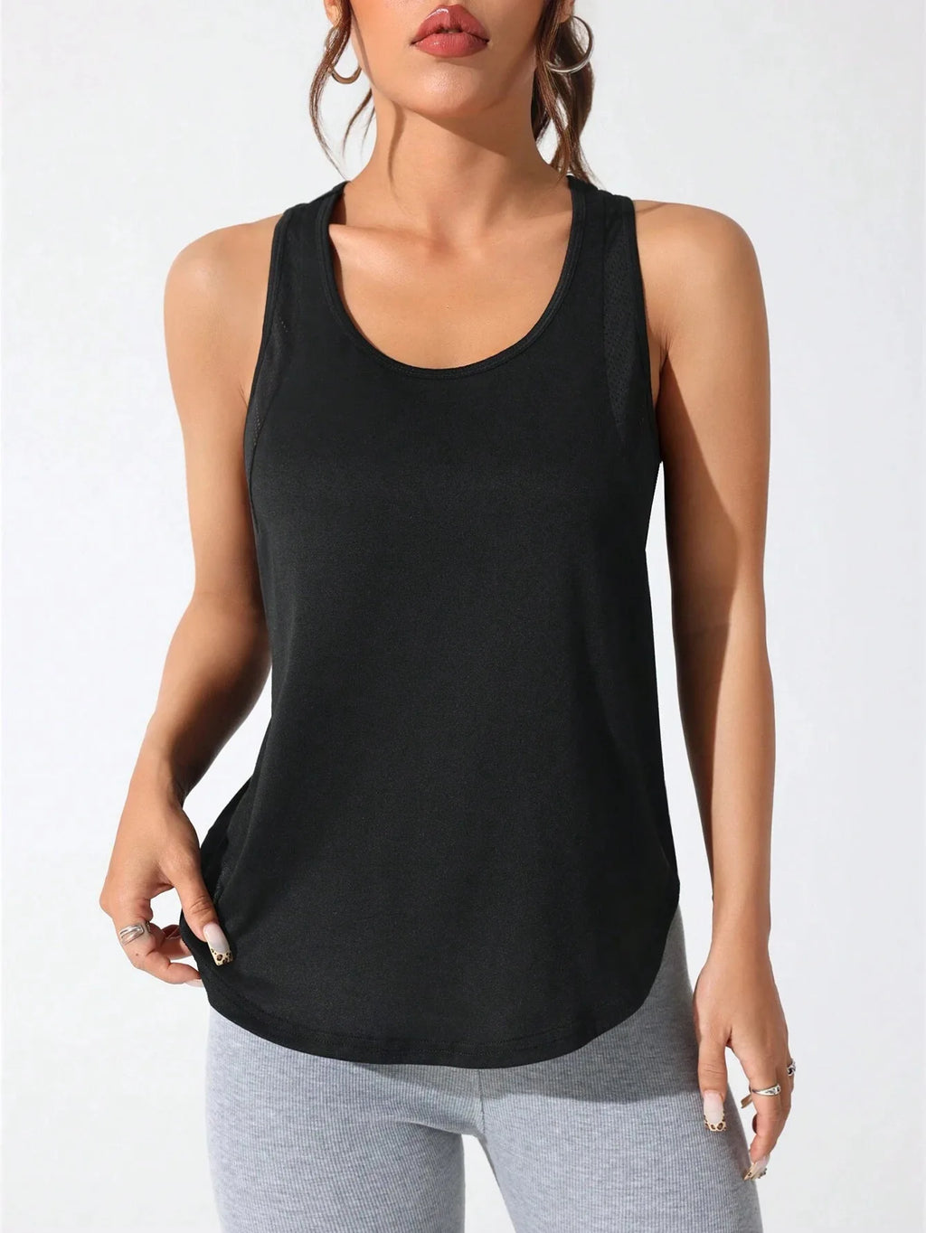 Women's stitched letters quick-drying sports vest, breathable net yoga sportswear, tennis uniform cycling suit, daily wear