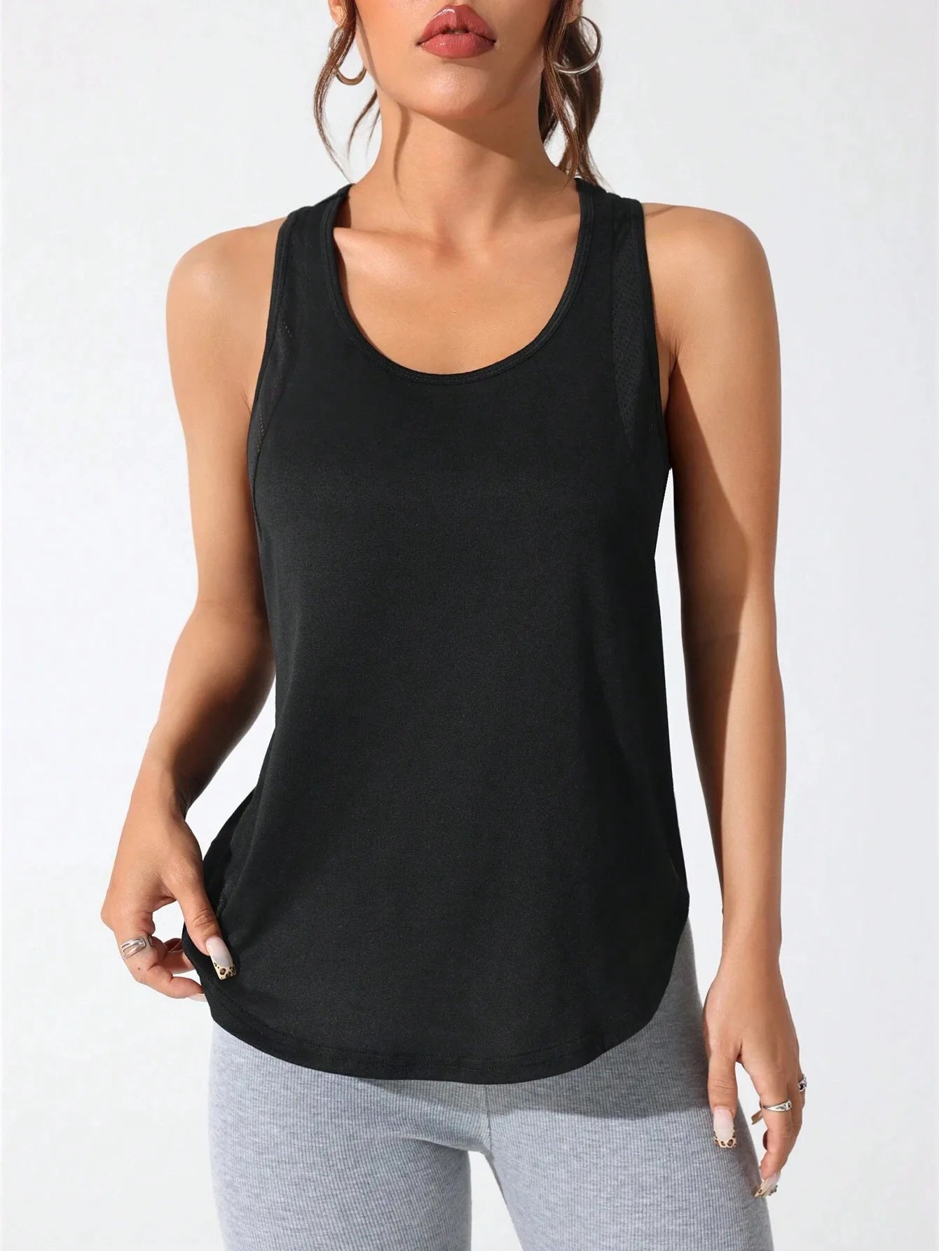 Women's stitched letters quick-drying sports vest, breathable net yoga sportswear, tennis uniform cycling suit, daily wear