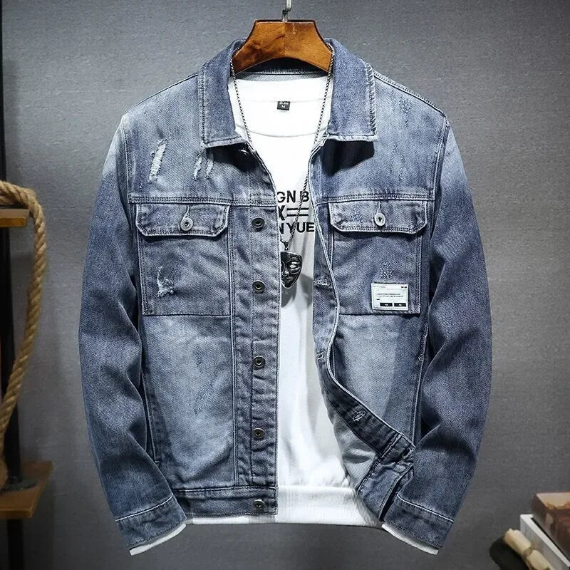 Frühling Herbst Neue Cowboy Luxus Strickjacke Denim Harajuku Mode Koreanischen Stil Kleidung Casual Cowboy Lose Mantel Motorrad Jacke