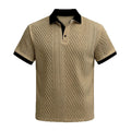 2026 Sommer Herren Jacquard-Strick Poloshirt mit Kontrastkragen Kurzarm Locker Sitzend Weich Atmungsaktiv Lässig Sport Tägliche Kleidung Oberteile