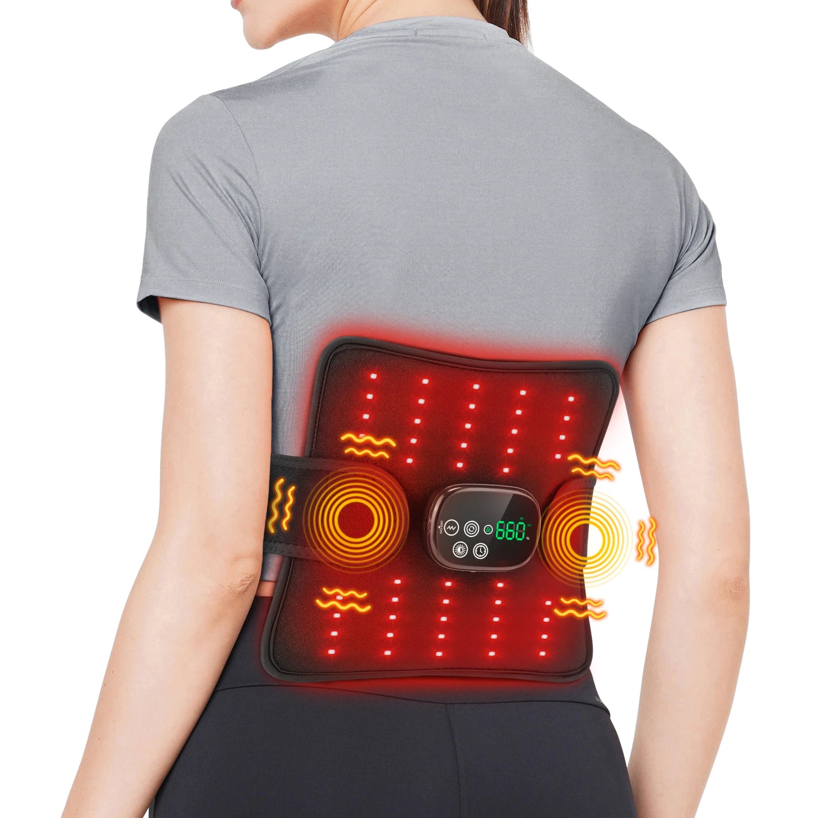 Electric Infrared Knee Pad Re Light Heating Vibration Massager for Back and Waist Thermal Leg Knee Joint Support Brace Wireless