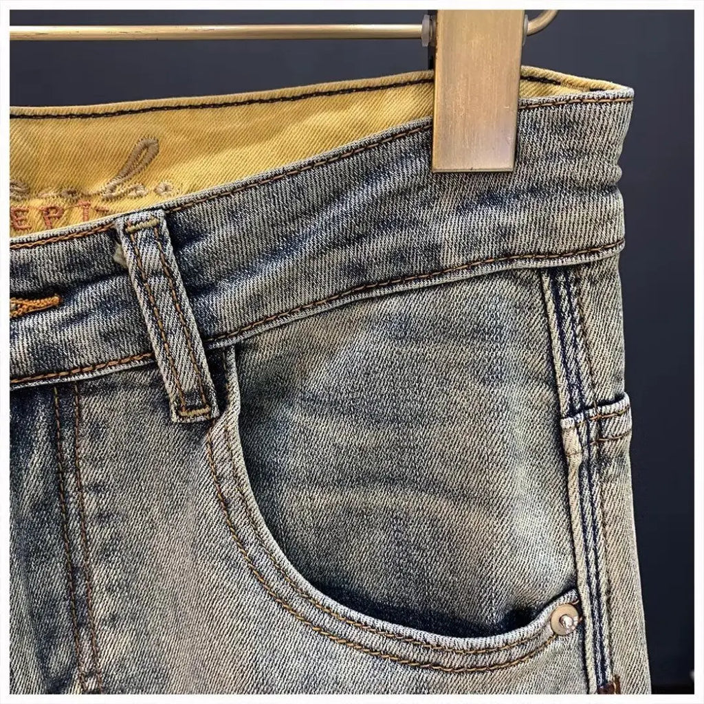 Jeans für Herren 2025, Frühling und Herbst, kleine zerrissene Jeans, Herren-Vintage-Hosen, trendige Marke, Harlan-Männerkleidung, Streetwear-Kleidung