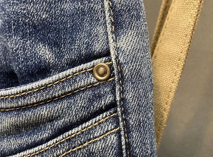Jeans für Herren, Harem, zerrissen, hochwertige, lockere Herren-Cowboy-Hose, Buggy, stilvoller Punk-Boot-Cut, Vintage-gerissene, gewaschene Retro-Hose, L