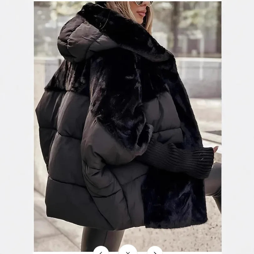 Neue Cappotto Donna Outerwear Winter Warme Baumwolle Jacke Frauen Vielseitige Mit Kapuze Plüsch Taste Einreiher Einfarbig Jacke