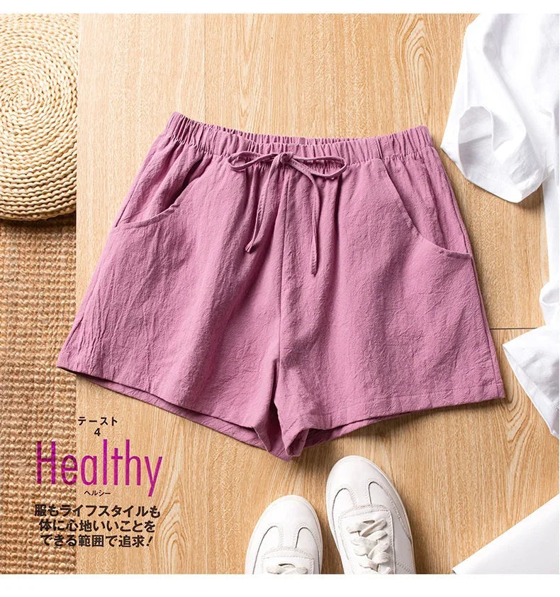 ITOOLIN Casual Leinen Shorts Frauen Gym Workout Shorts Kurze Hosen Hohe Taille Schwarz Damen Kurze Femme Frauen Shorts Sport Femme