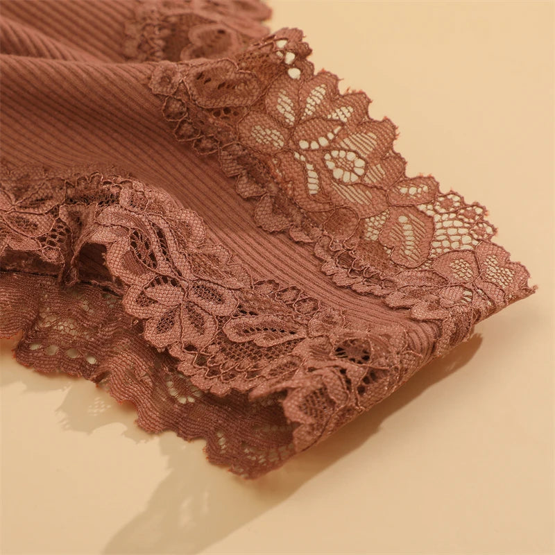 5 Teile/satz Frauen Baumwolle Höschen Floral Spitze Intime Unterwäsche Trendy Patchwork Spitze Slip Weibliche Weiche Unterhose Dessous S-XL