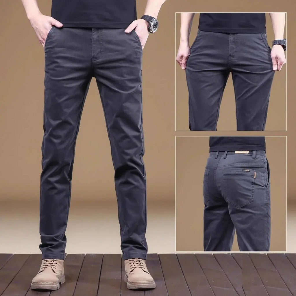 2025, Sommer-Freizeithose für Herren aus dünner Baumwolle, trendige, vielseitige, elastische, leichte Business-Hose, formelle, schlanke, gerade Hose