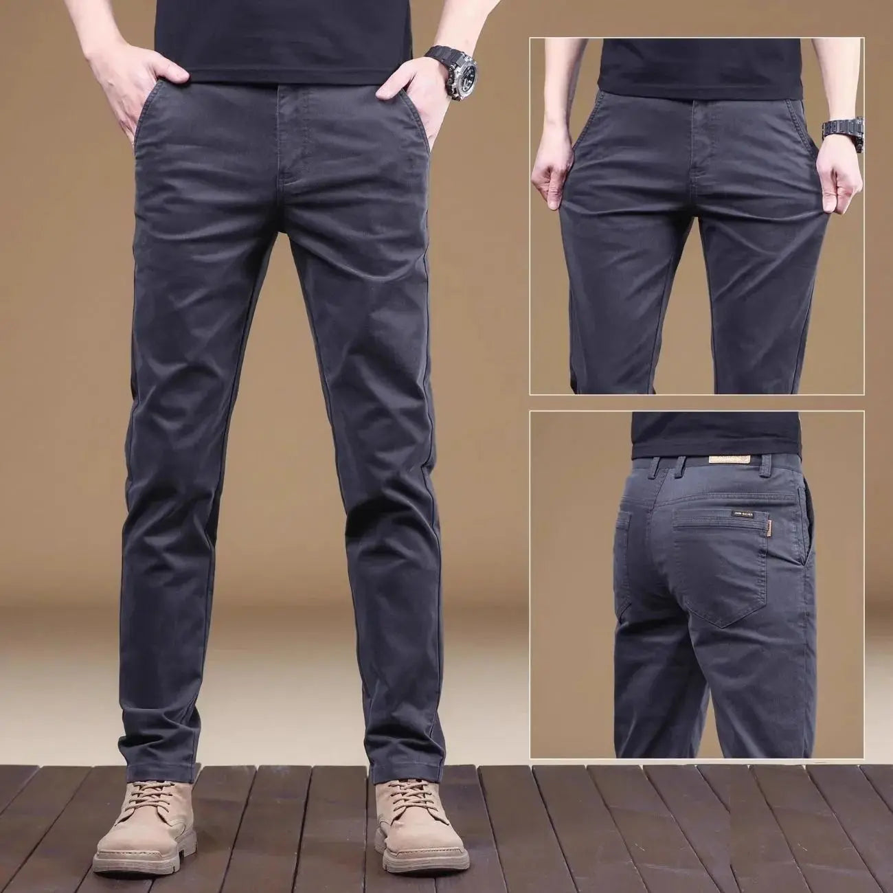 2025, Sommer-Freizeithose für Herren aus dünner Baumwolle, trendige, vielseitige, elastische, leichte Business-Hose, formelle, schlanke, gerade Hose