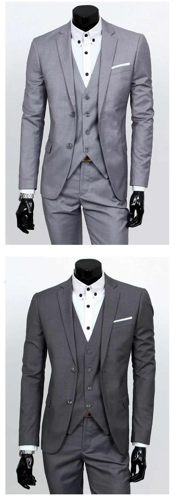Frühling Herbst Neue Mode Für Männer Trendy Schlank Business Einfarbig 3 Stück Anzüge Sets Einzigen Greasted Blazer Weste Hosen