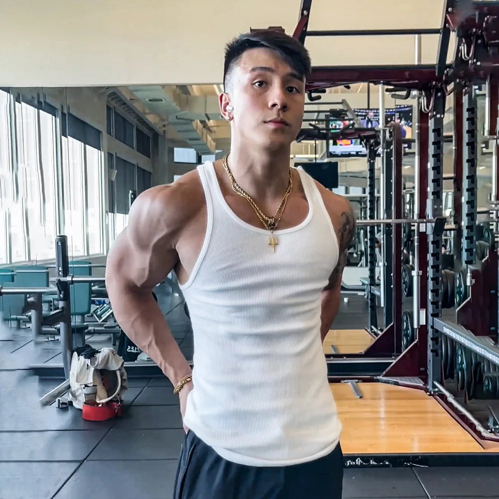 Männer Tank Top T-shirt Singlet Gym Workout Fitness Ärmelloses Shirt Muskel Bodybuilding Atmungsaktive Untertaille