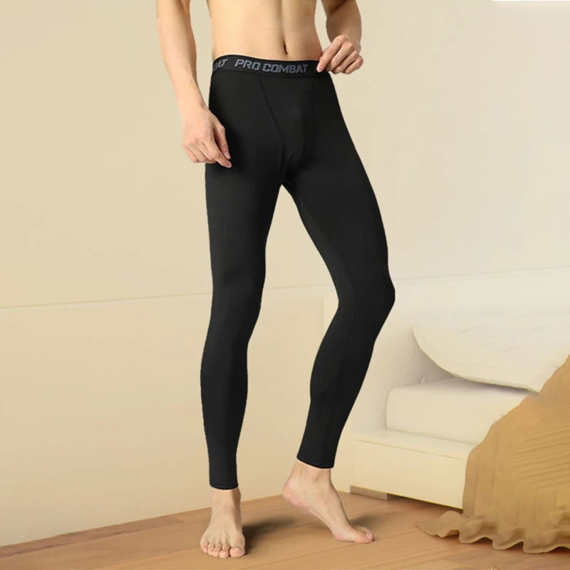 Herren-Winter-Thermounterwäsche, Fleece-Kompressionshose. Bleiben Sie warm und bequem beim Sport und Laufen